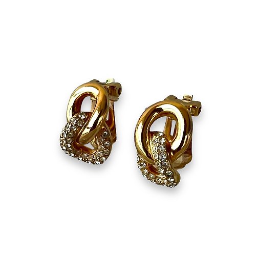 Elena Michel Vintage Dior Vintage Clip on Earrings Authentic 1980s Christian Dior signed Chr Dior