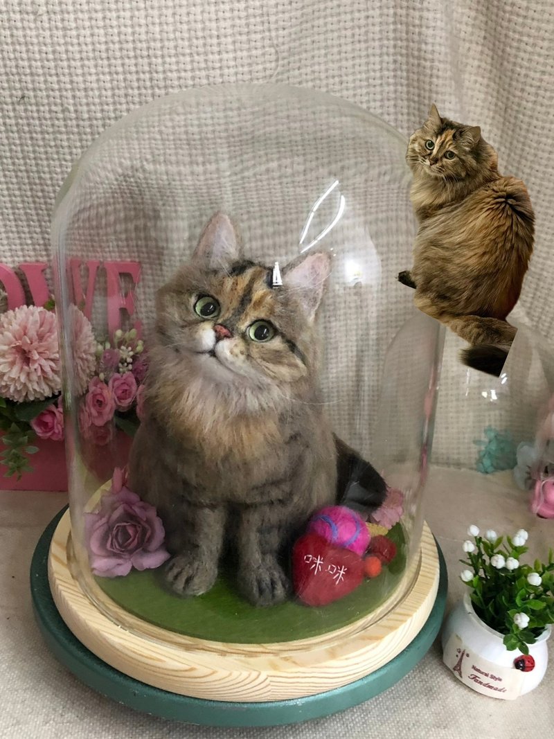 客製化逼真猫 羊毛氈 寵物 娃娃 定製 手工 狗狗猫咪 毛小孩 164 - 貓/狗玩具 - 羊毛 多色
