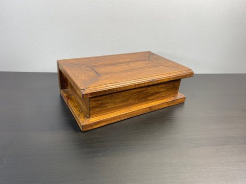 Vintage Lover 手工木製首飾盒 紅色天鵝絨 頂部開口紀念品 豪華木材。