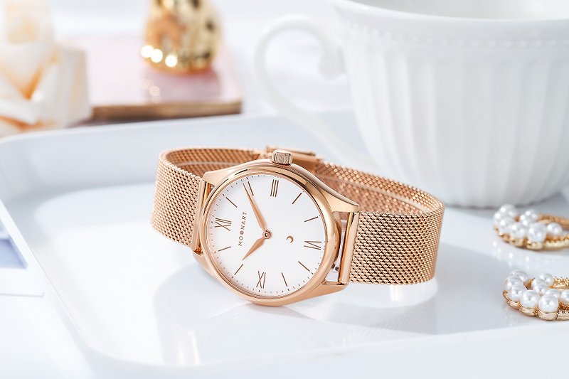 Day Collection - Aurora Pink+ - Women's Watches - Stainless Steel Gold
