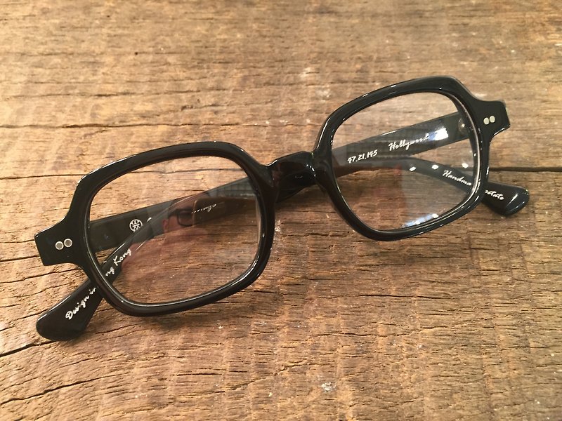 Absolute Vintage - Hollywood Road (Hollywood Road) Young retro square frame plate glasses - Black Black - กรอบแว่นตา - พลาสติก 