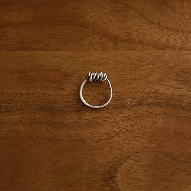 Knot knitting ring - silver ring tail ring - แหวนทั่วไป - โลหะ สีเทา