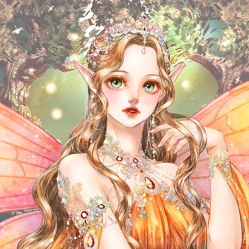 Cream Peach , Orgel melody A Midsummer Night's Dream Titania sticker (8color)