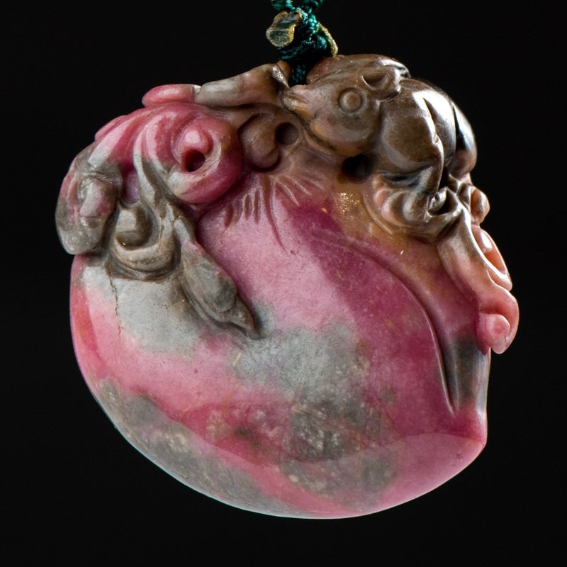 【ARTFINITY 大艺Stone代】Rose Stone Ruyi Shoutao Charm - พวงกุญแจ - หิน หลากหลายสี