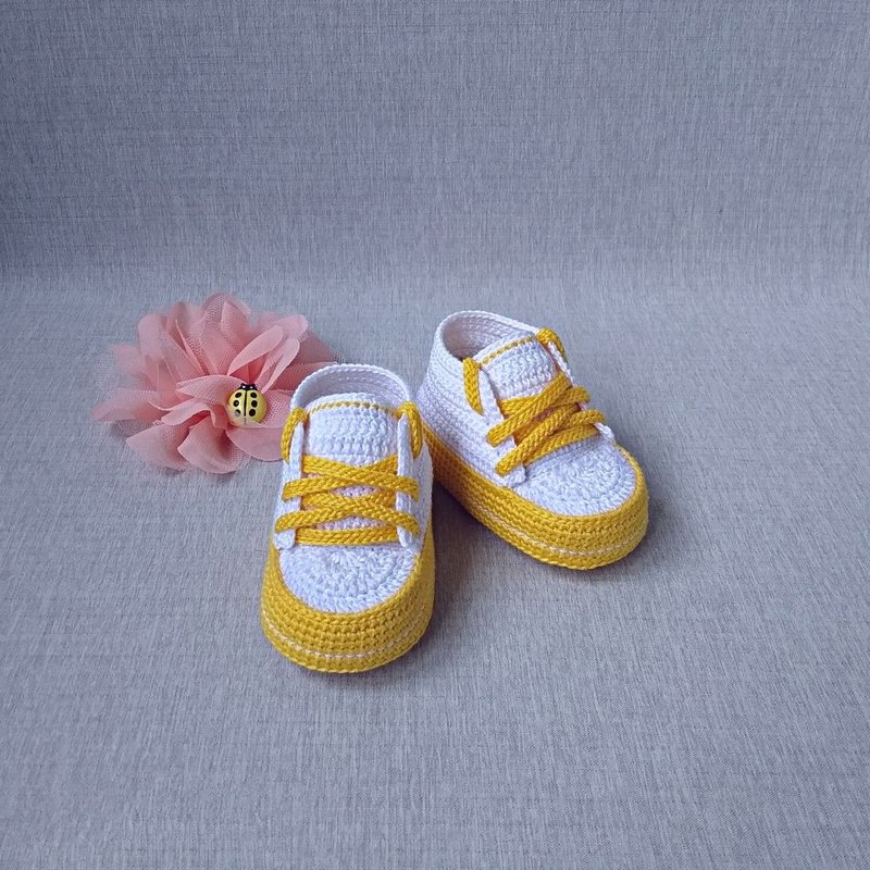 針織短靴 運動鞋 新生兒 T 卹 knitted booties sneakers Tennis for newborns - Baby Shoes - Cotton & Hemp Multicolor