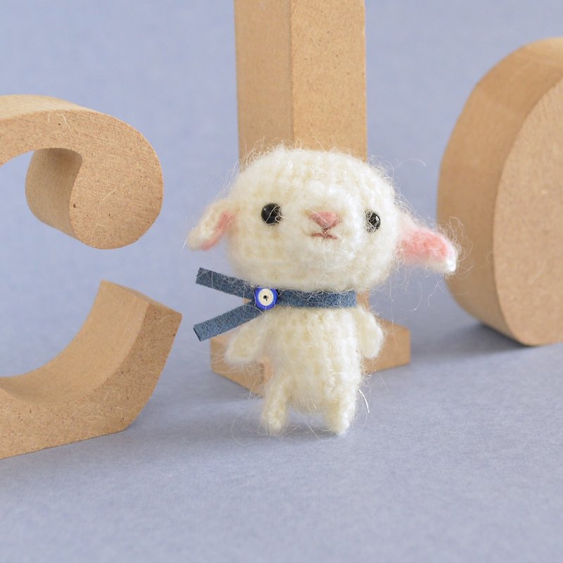 【Order Production】 Small Ami Gourami Lamb amigurumi sheep - ตุ๊กตา - วัสดุอื่นๆ ขาว