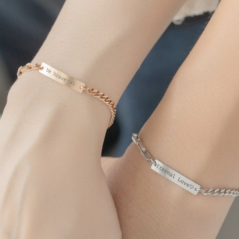 [Customized Engraving] Love Heart Bracelet - Bracelets - Stainless Steel 