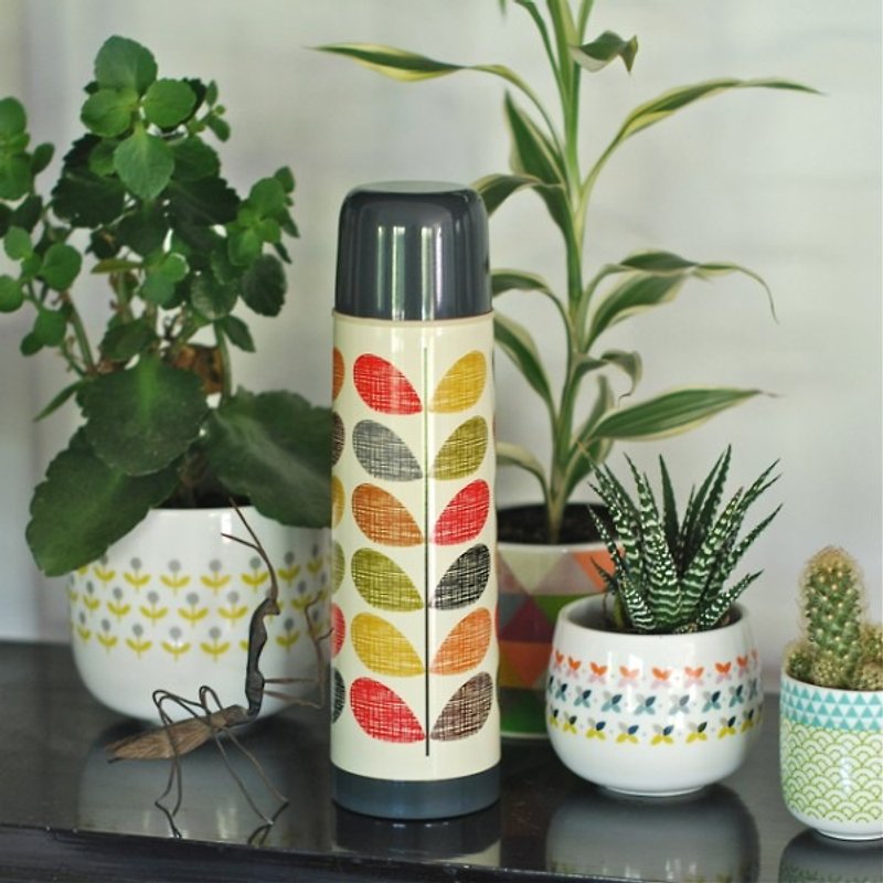 SUSS-UK Wild & Wolf and Orla Kiely Co-designed Colorful Flowers Classic Insulation Bottle / Accompanying Cup - Sale - Other - Other Metals Gray