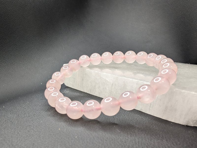 Brazilian 8mm Rose Quartz Bracelet Natural Crystal - Bracelets - Crystal Pink