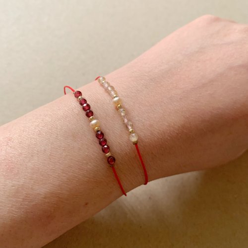 Lux Jewelry 天然石/手作輕珠寶 新春優惠 14KGF水晶紅繩手鍊