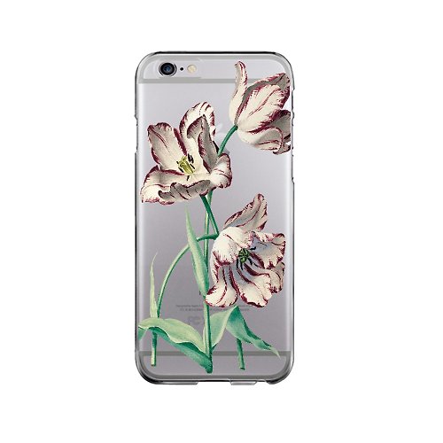 GoodNotBadCase Hard plastic clear iPhone case Samsung Galaxy case clear tulip 2