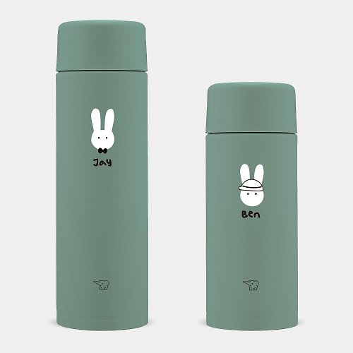 PIXO.STYLE 【客製化禮物】兔兔頭 英文名 象印不鏽鋼 保溫瓶 PU029