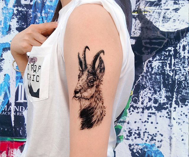 Nature Animal Lover Goat Sheep Pet Men Temporary Tattoo Sticker Summer  Party Fun - Shop LAZY DUO TATTOO Temporary Tattoos - Pinkoi