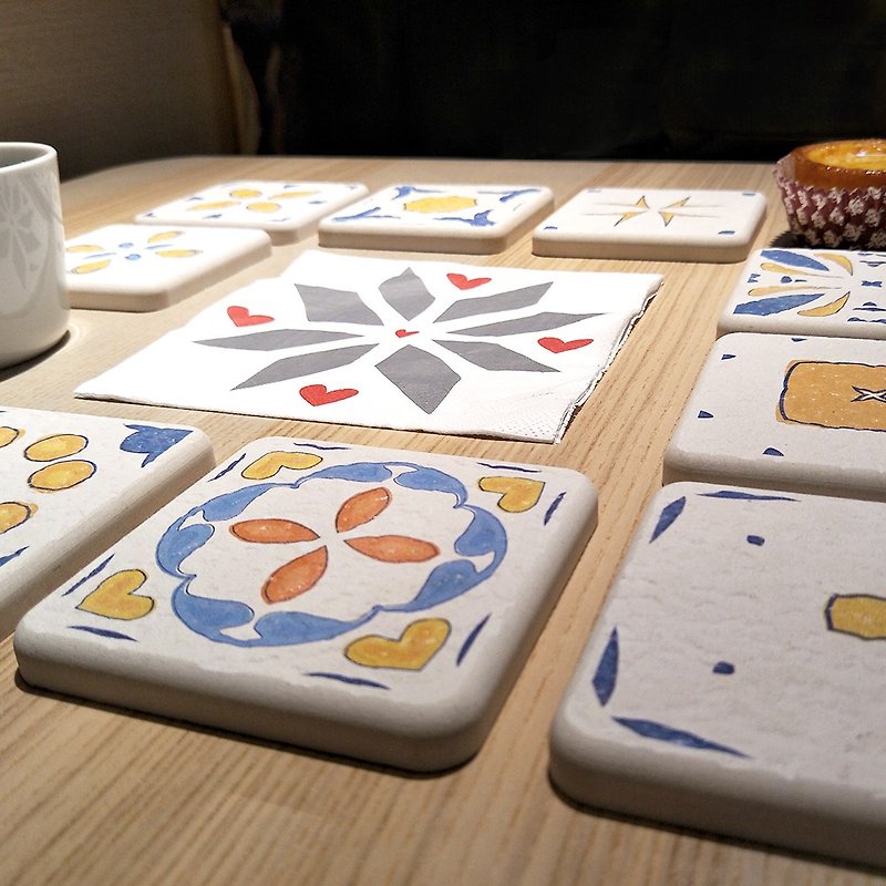 【MBM】Midsummer Magic MBM Tiles and Diatomite Coasters_Single Piece (6 Colors)(No Asbestos) - Coasters - Other Materials White