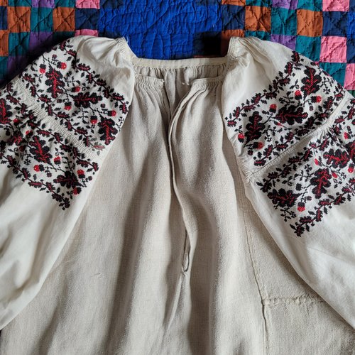 MY SLEEPING GYPSY ウクライナ 伝統刺繍 麻 ワンピース 手縫い