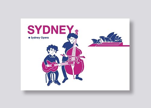 CUMI little ship 旅行插畫明信片 雪梨系列│雪梨歌劇院 Sydney Opera