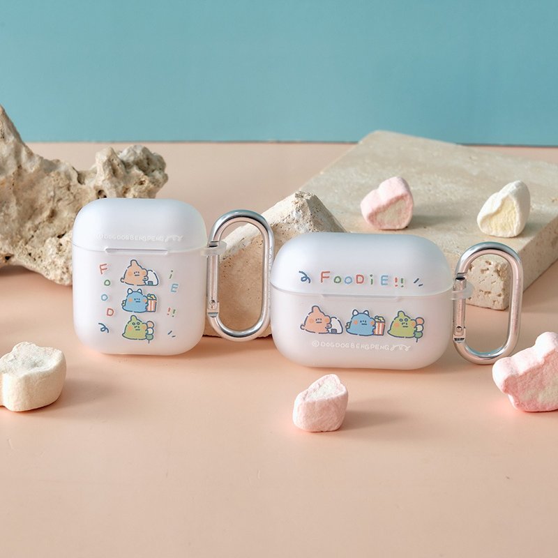 狗狗的小跳步吃貨恐龍霧面AirPods保護套 - AirPods/耳機保護套 - 塑膠 多色
