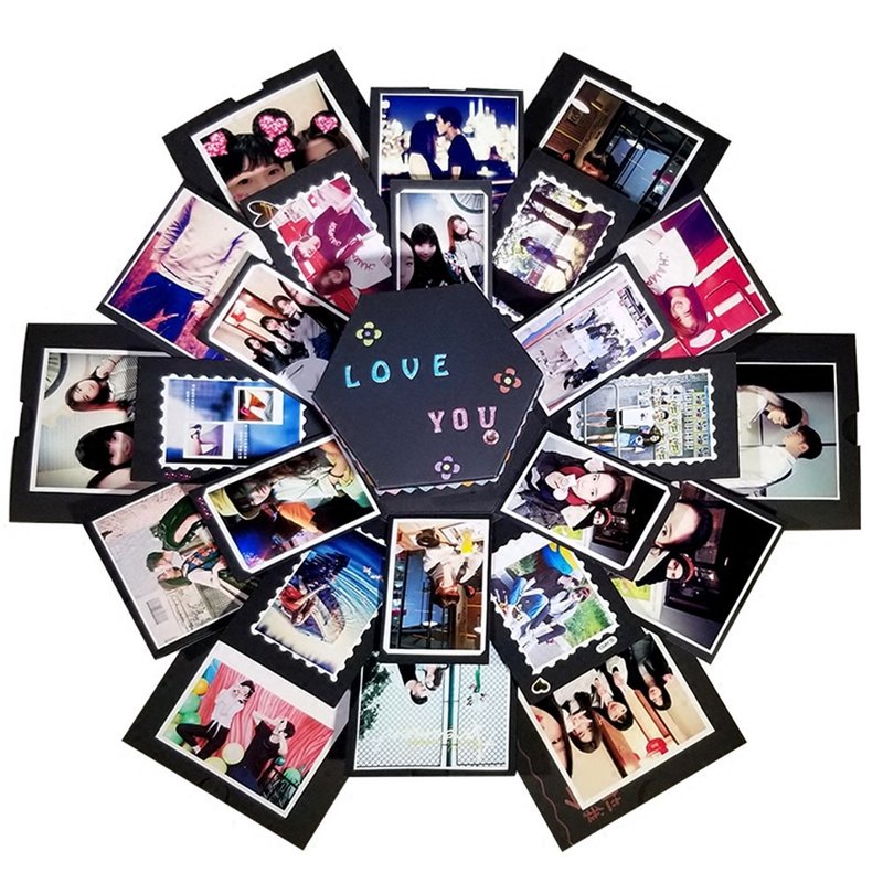 爆炸盒,客製化禮物 畢業禮物 情人節禮物 聖誕禮物 生日禮物 禮物 - 相簿/相册 - 紙 黑色