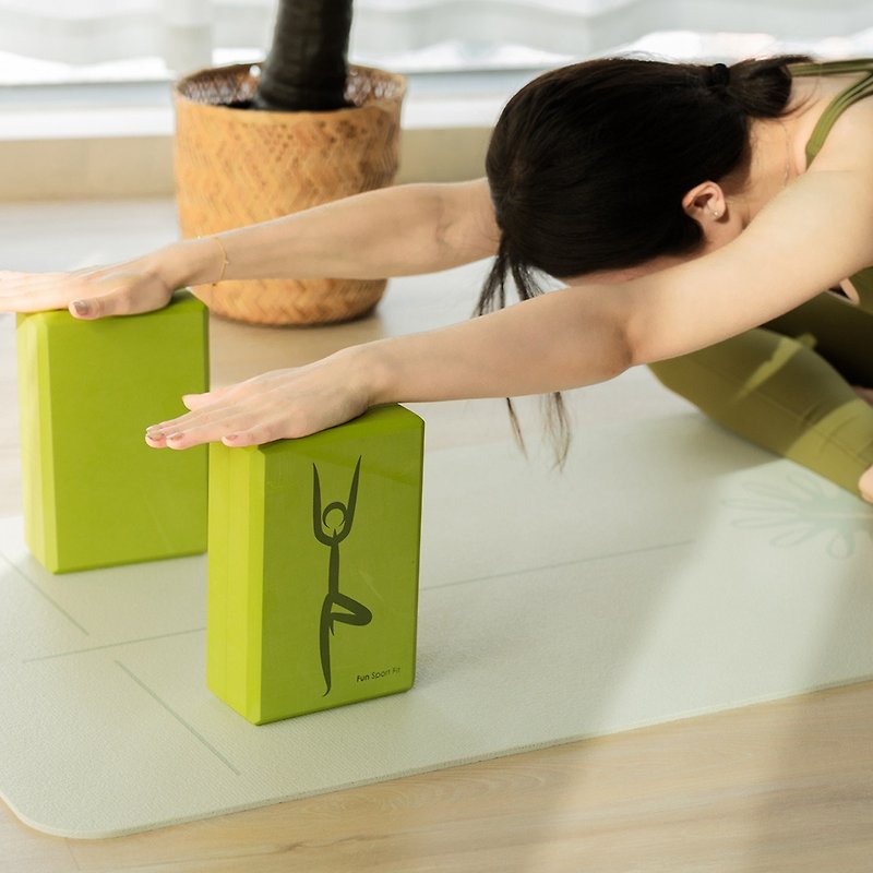 FunSport fit-靜心樹 瑜珈練習磚(60度)(2入)瑜伽磚 yoga blocks - 運動/健身器材 - 其他材質 綠色
