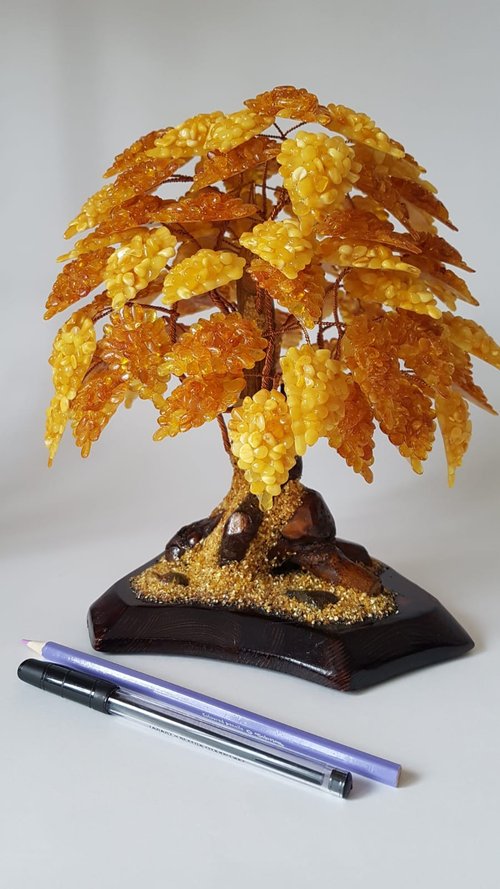 大きな琥珀の木、金のなる木、琥珀の葉、 | www.arianella.com