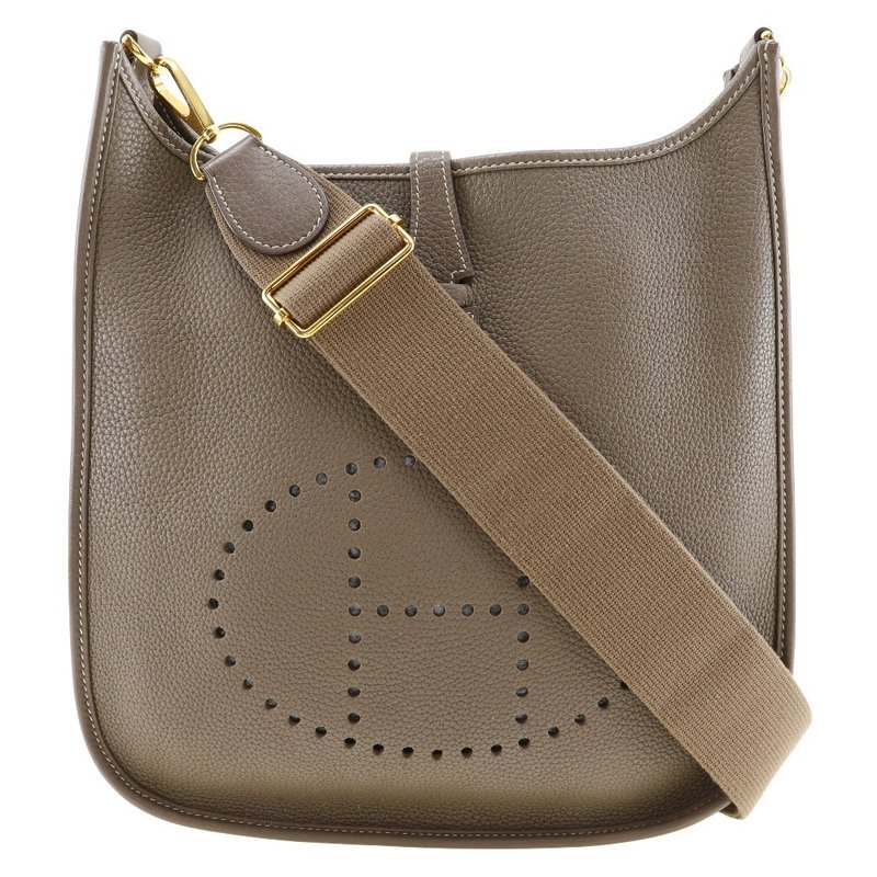 【日本直送】エルメス HERMES エブリン3PM ショルダーバッグ トリヨンクレマンス エトゥープ ゴールド金具 D レディース【中古】 - 側背包/斜背包 - 真皮 灰色