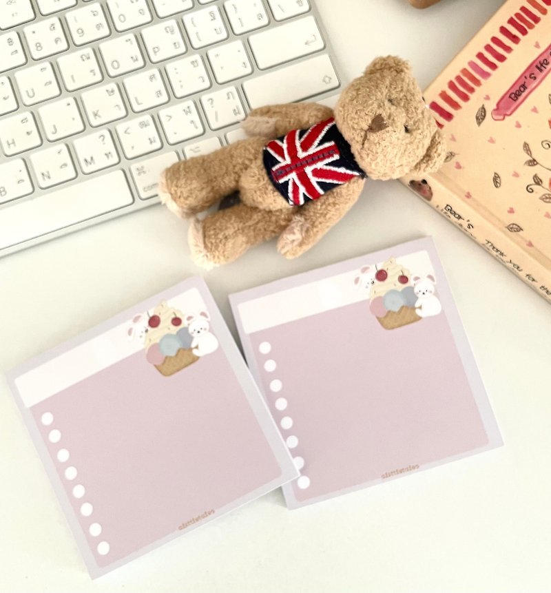Notepads icecream rabbit - Sticky Notes & Notepads - Paper Pink