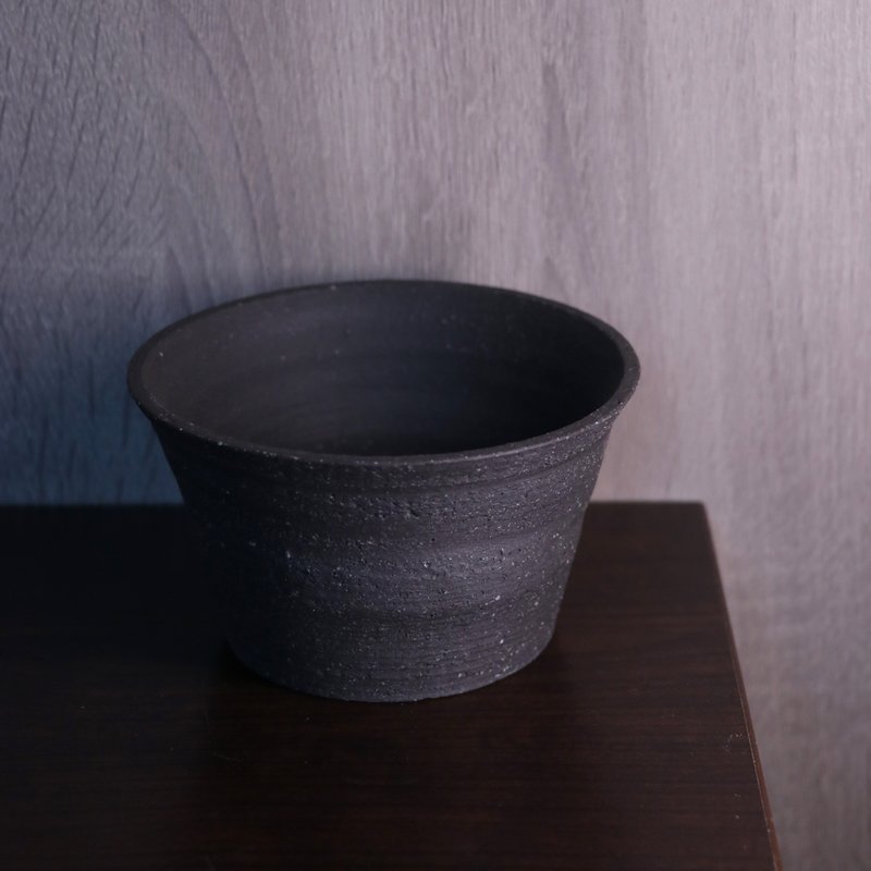 Wai Zai Black Royal Shadow Basin - Plants - Pottery Black