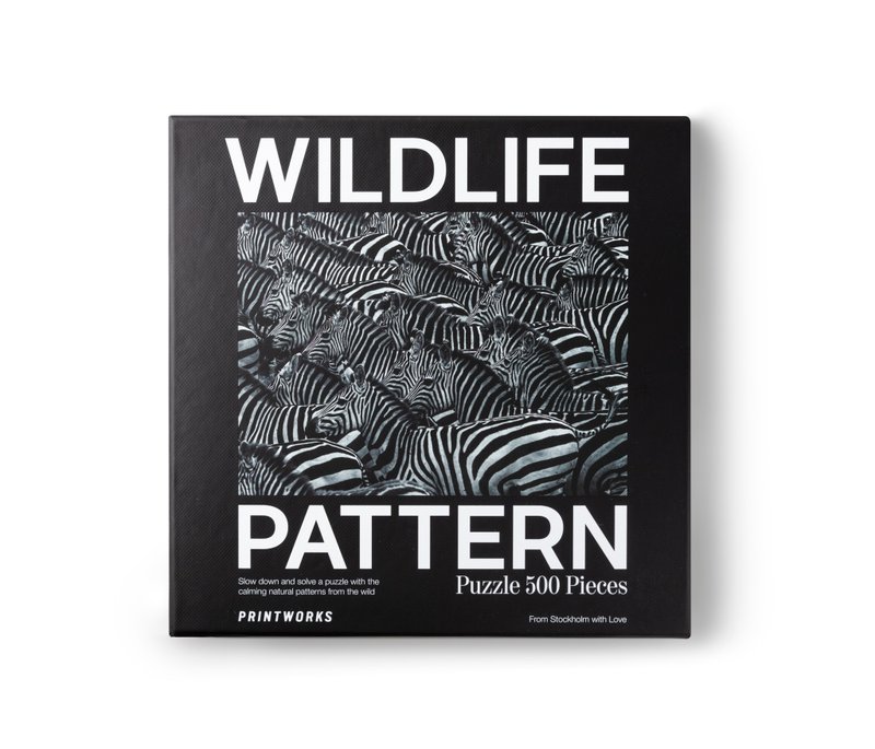 PRINTWORKS Puzzle - Zebra, Wildlife Pattern (500 pieces) 52x38cm - Puzzles - Other Materials 