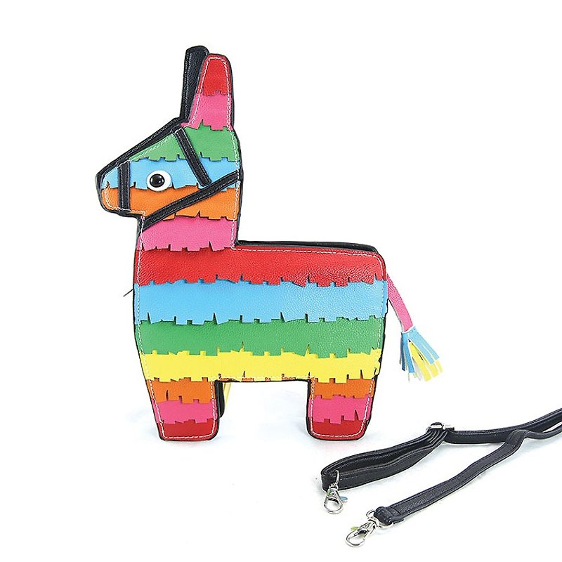 Sleepyville Critters - Piñata Crossbody Bag - Messenger Bags & Sling Bags - Faux Leather Multicolor