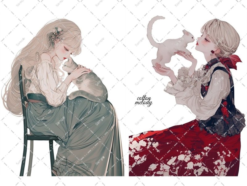 original sticker no.6541 人物ステッカー オリジナルステッカー 人物ステッカー 女の子ステッカー オリジナル人物ステッカー - 貼紙 - 紙 