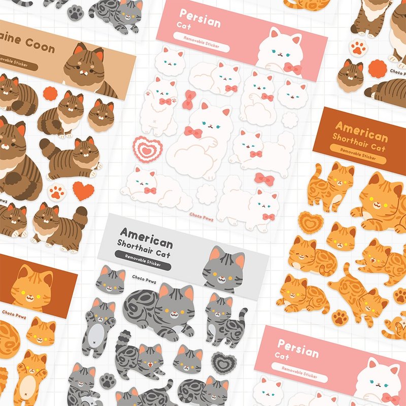 Cat collection 1 - Sticker sheet - 貼紙 - 防水材質 