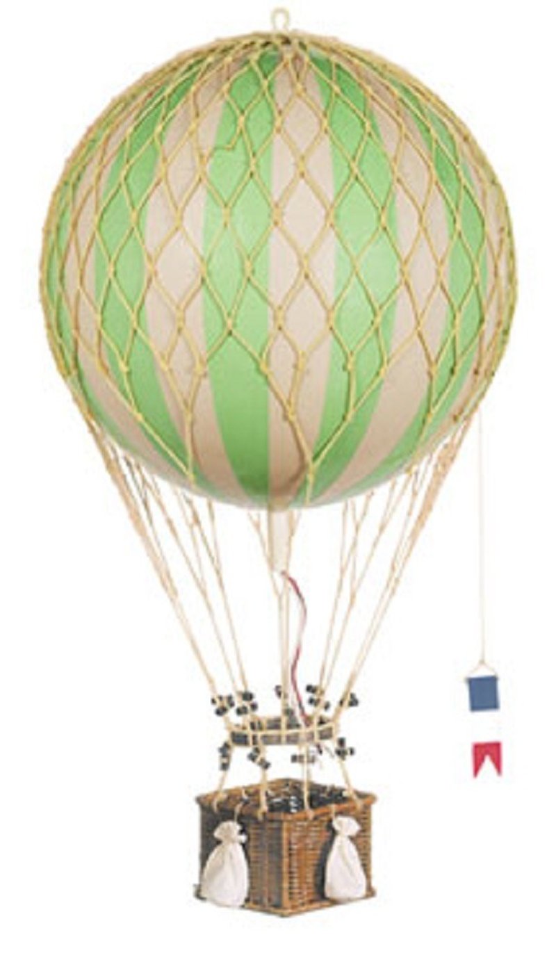 Authentic Models Hot Air Balloon Ornament (Royal Airlines / Green) - ของวางตกแต่ง - วัสดุอื่นๆ สีเขียว