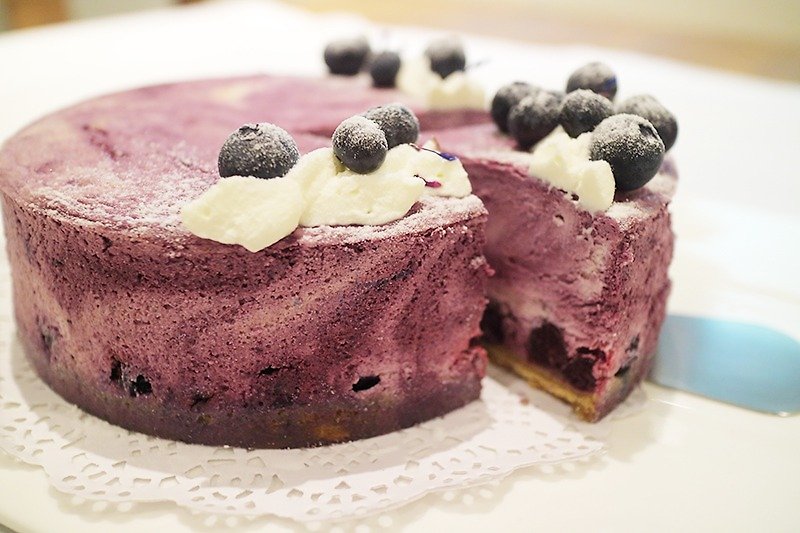 野生小藍莓乳酪蛋糕 - 鹹派/甜派 - 新鮮食材 紫色
