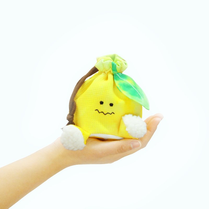 カットレモン ポーチ - 化妝袋/收納袋 - 聚酯纖維 黃色