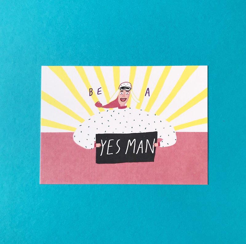 Yes Man  | 明信片 - 心意卡/卡片 - 紙 黃色