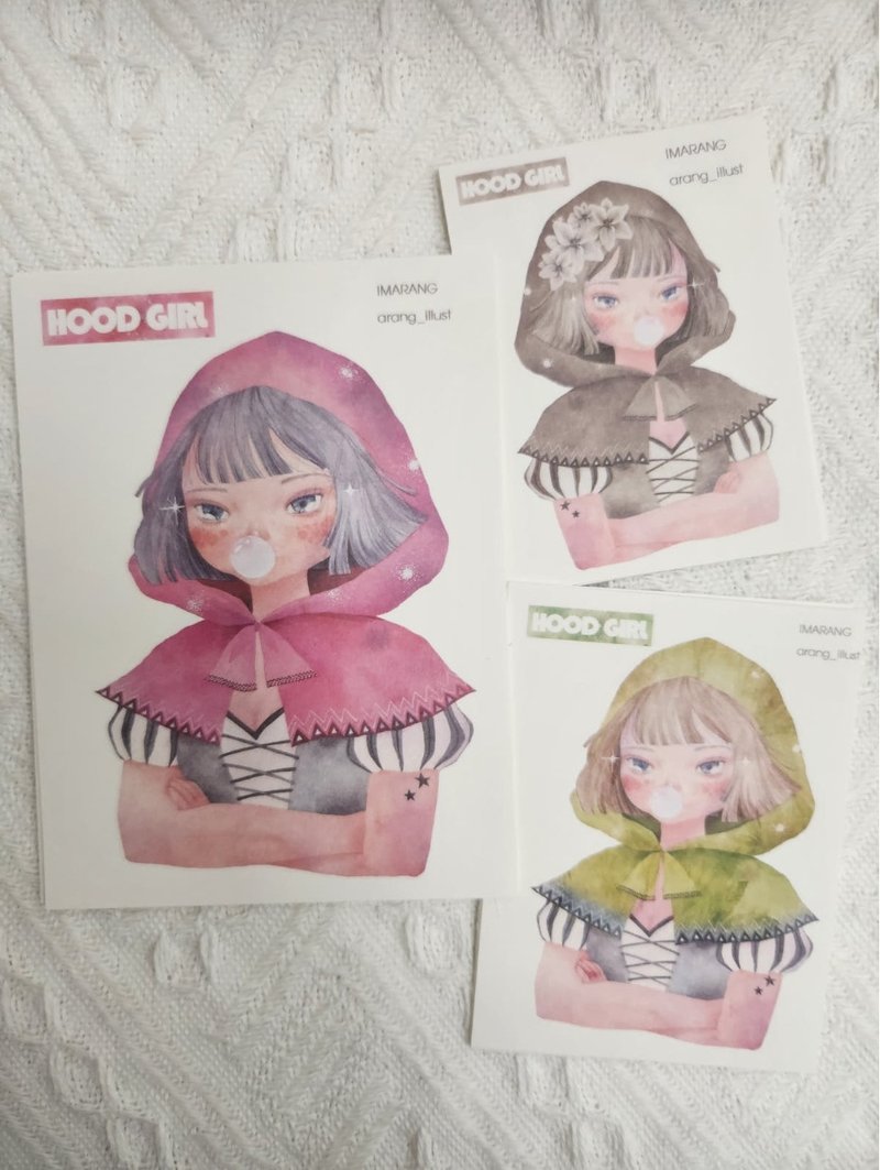 Hood girl - 貼紙 - 紙 