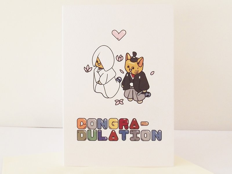 機器貓節婚祝賀卡 - 卡片/明信片 - 紙 白色
