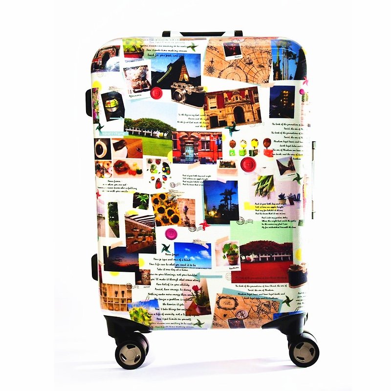 旅行拼圖-手工印紋時尚鋁框20吋行李箱/旅行箱 - 行李箱/旅行袋 - 鋁合金 