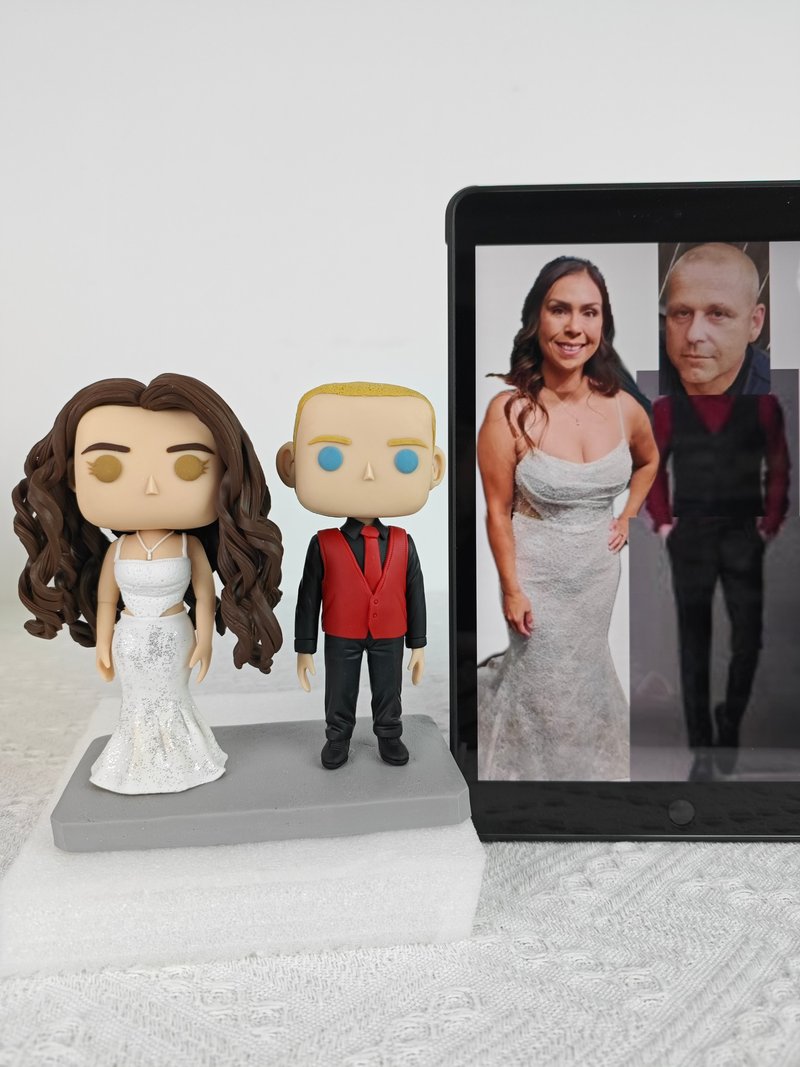 客製化3D人像公仔 訂製手工Funko Pop情侶父母夫妻結婚週年禮物 - 公仔/玩偶 - 黏土 多色