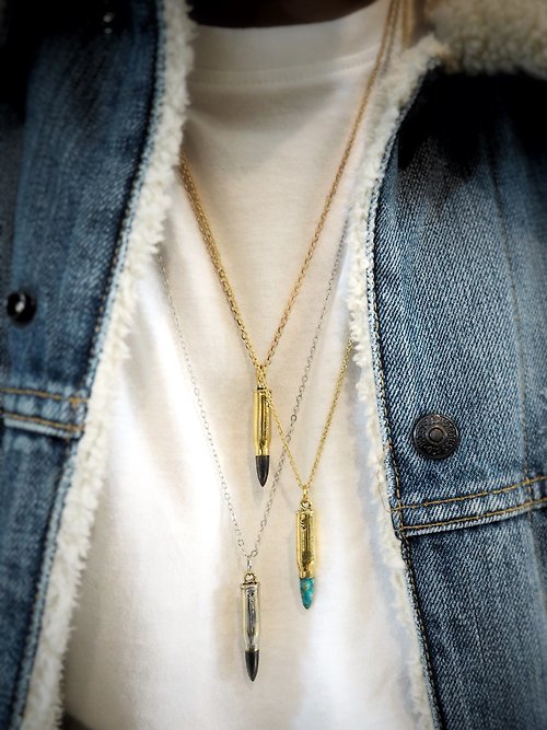 MAFIA JEWELRY Armor Piercing Full Metal Jacket Bullet Necklace Available in 3 Colourways.