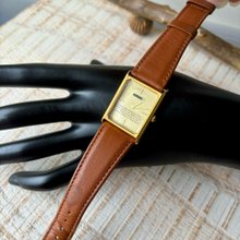 SEIKO ガラス ゴールドプリント ブラック ラウンド 本革ベルト