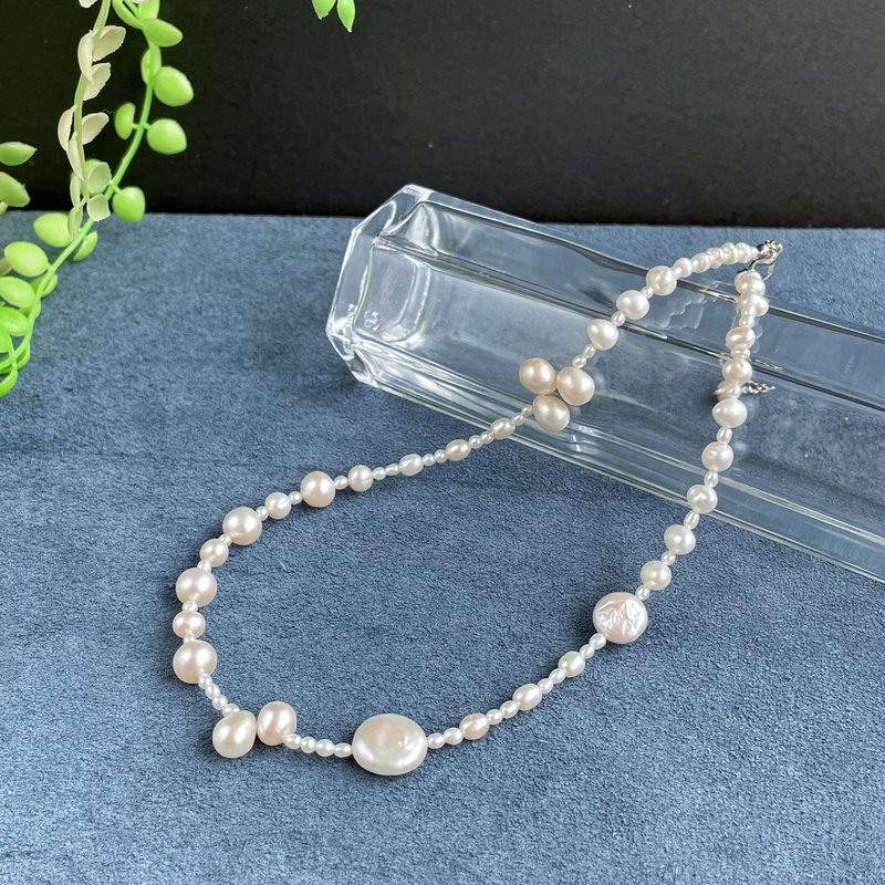 【送料無料】リズムパールネックレス　39cm 淡水パール【一点もの】 - 項鍊 - 珍珠 白色