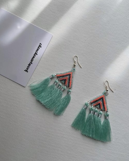 CHENCEHNARTWORK 歐美 民族風 波西米亞風 海島 度假 BOHO 流蘇 流蘇耳環