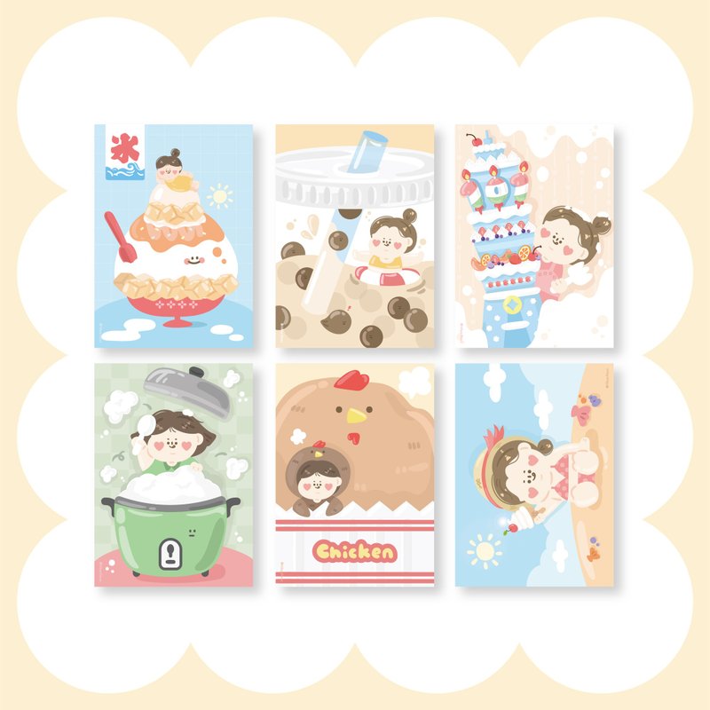 HAppiNess illustration card postcard (6 types in total) - การ์ด/โปสการ์ด - กระดาษ 