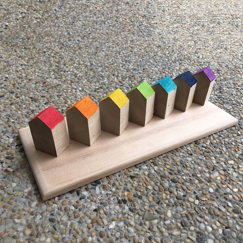 Multi-married home, rainbow hut _ light-like small wood for - Items for Display - Wood Multicolor