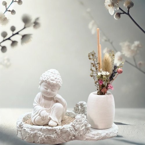 創藝 禪香光影 手作館 淨念吉祥公仔之悟道 豪華田園套組 藝術香氛擴香 居家香氛