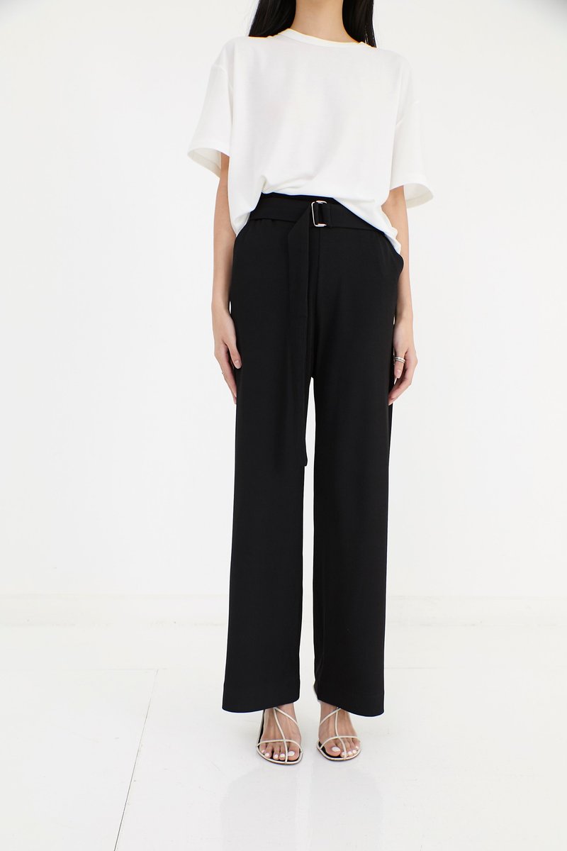 Date Trousers & Belt - 男長褲/休閒褲 - 聚酯纖維 