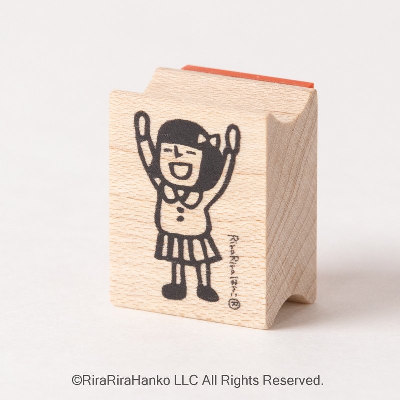 ばんざいみよこちゃん*20mmx26mm*ラバースタンプ*R799 - 印章/印台 - 木頭 