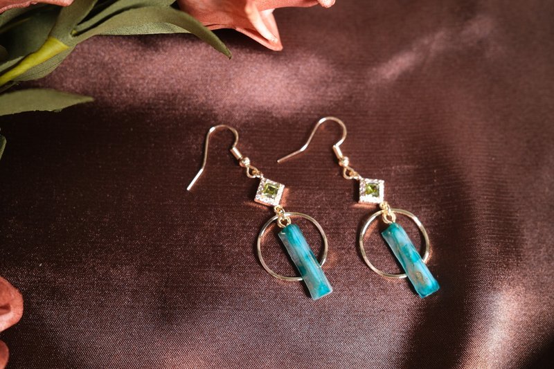 Jade Light Earrings - Earrings & Clip-ons - Copper & Brass Green