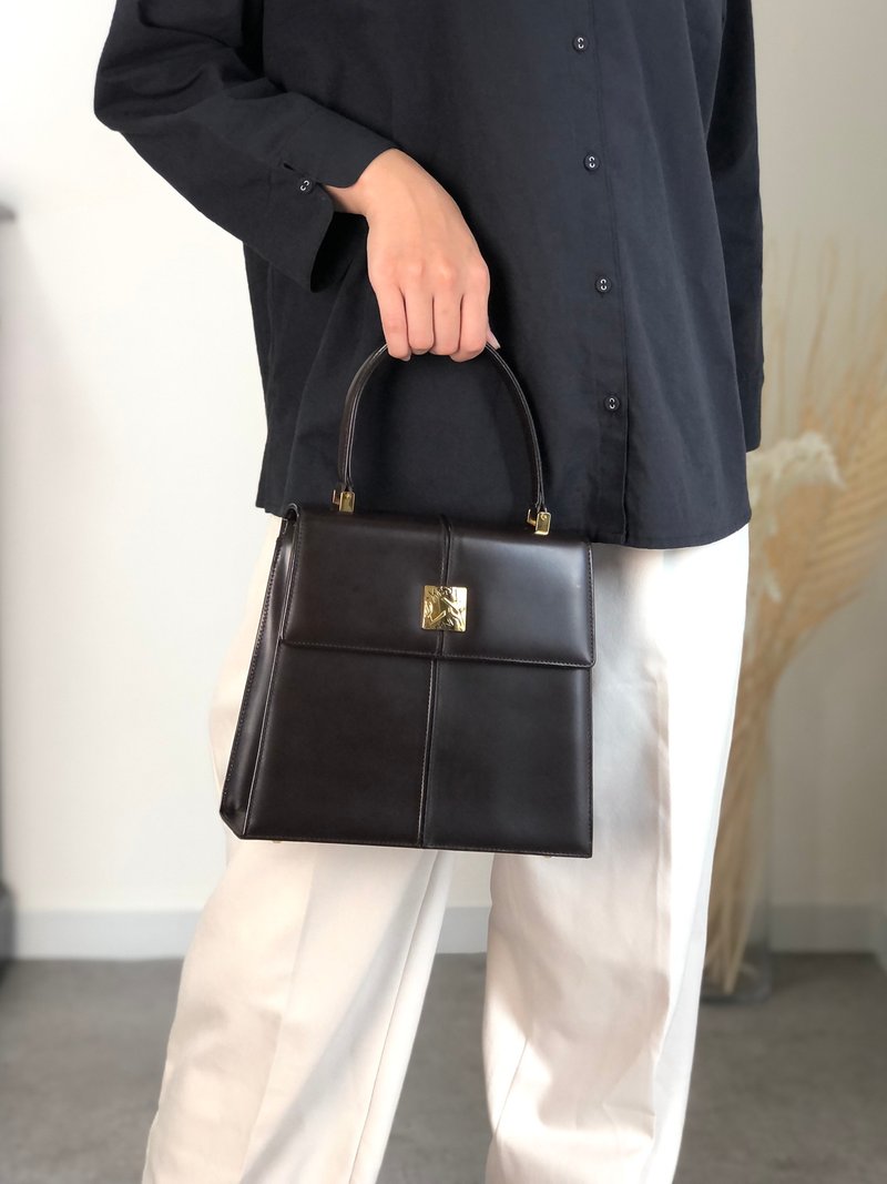 【 日本直送 名牌中古包 】Yves Saint Laurent 伊夫聖羅蘭 手提包 棕色 YSL 皮革 頂部提把 3bhgkg - 手提包/手提袋 - 真皮 咖啡色